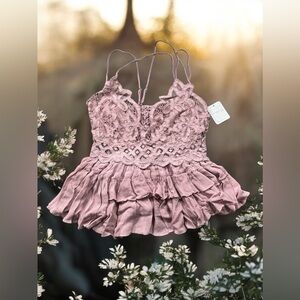 Free people Adella Cami Dusty Mauve. NWT